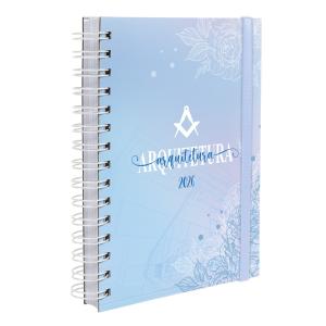 Agenda Plus Profissões Floral Arquitetura Azul