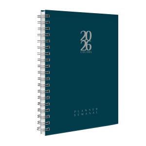 Agenda Planner Semanal Solid Colors Azul Petróleo