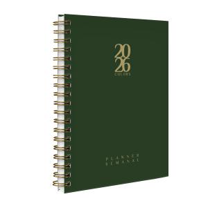Agenda Planner Semanal Solid Colors Verde Militar