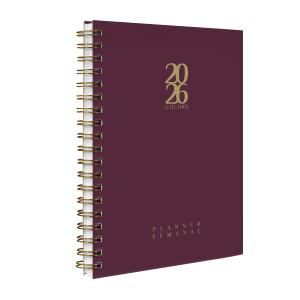 Agenda Planner Semanal Solid Colors Marsala