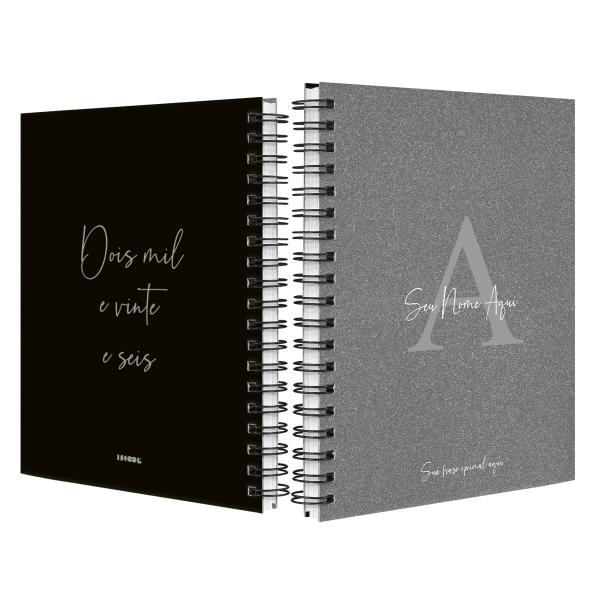 Agenda Planner Semanal Personalizada Areia Chumbo Prata