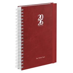 Agenda Diária Plus Personalizada Solid Touch Tipo Couro Vermelho