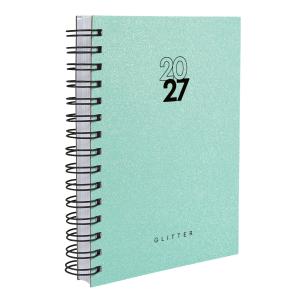Agenda Solid Glitter Cores Verde Oceano