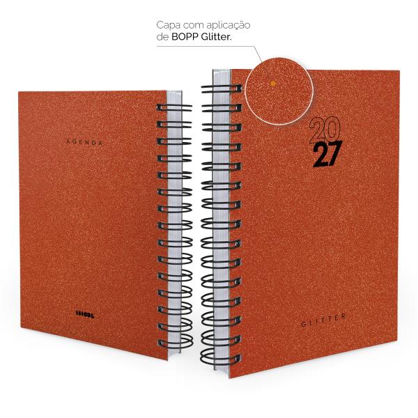 Agenda Solid Glitter Cores Vermelho