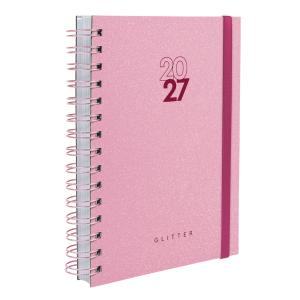 Agenda Plus Solid Glitter Cores Rosa E Pink