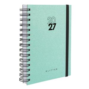 Agenda Plus Solid Glitter Cores Verde Oceano
