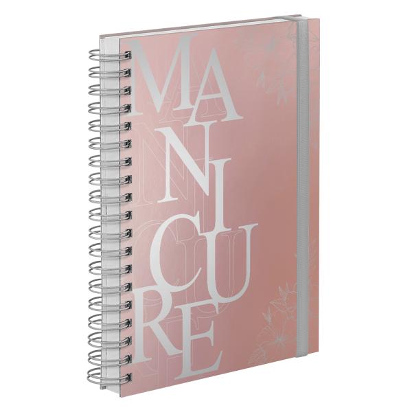 Agenda Comercial Plus Manicure Flores Rosê e Prata