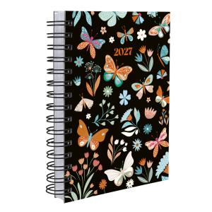 Agenda Butterfly Preto Laranja