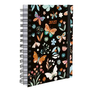 Agenda Plus Butterfly Preto Laranja