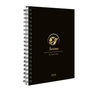 Agenda Planner Semanal Personalizada Profissões Preto Ouro Turismo