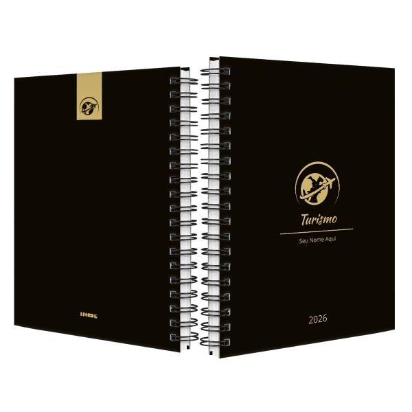 Agenda Planner Semanal Personalizada Profissões Preto Ouro Turismo
