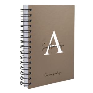 Agenda Personalizada Moderna Letra Metalizada Bronze 2027