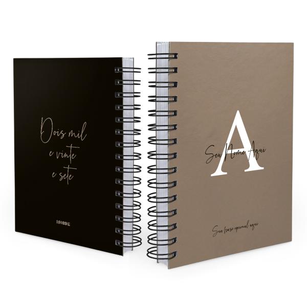 Agenda Personalizada Moderna Letra Metalizada Bronze 2027