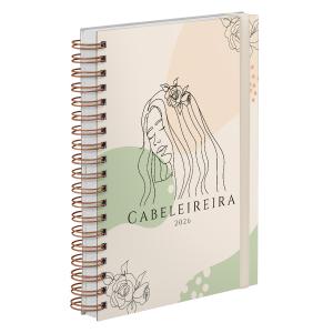 Agenda Comercial Plus Cabeleireira Salão Beleza Verde Nude