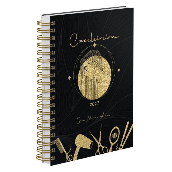 Agenda Comercial Personalizada Cabeleireira Ouro