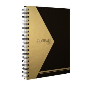 Agenda Planner Semanal Personalizada Moderna Ouro e Preto