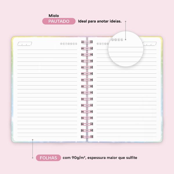 Caderno Premium Colors Pautado Color Brilho 15x21cm 80 fls