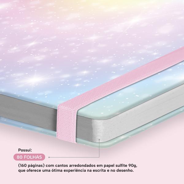 Caderno Premium Colors Pautado Color Brilho 15x21cm 80 fls