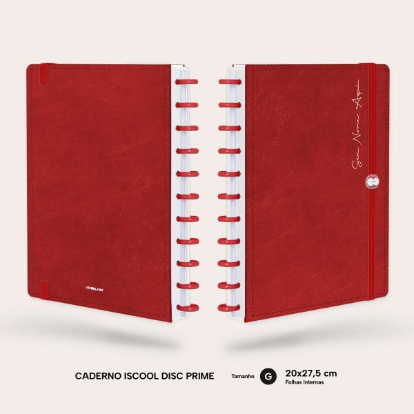 Iscool Disc Prime Personalizado Solid Touch 80 Fl. Couro Vermelho G