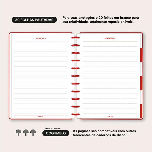 Iscool Disc Prime Personalizado Solid Touch 80 Fl. Couro Vermelho G