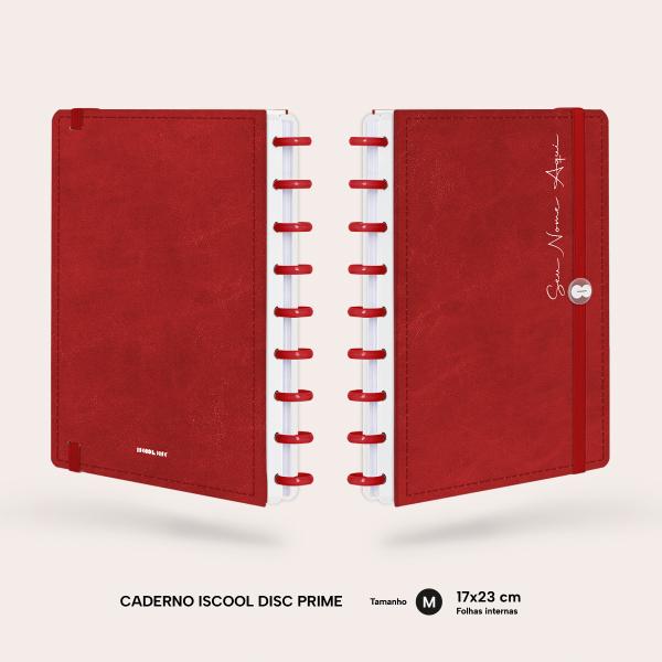 Iscool Disc Prime Personalizado Solid Touch 80 Fl. Couro Vermelho M