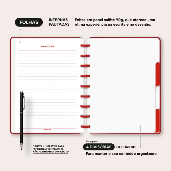 Iscool Disc Prime Personalizado Solid Touch 80 Fl. Couro Vermelho M