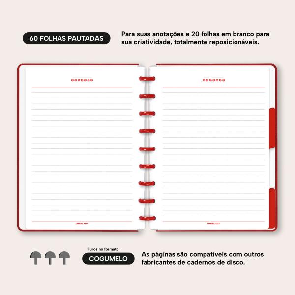 Iscool Disc Prime Personalizado Solid Touch 80 Fl. Couro Vermelho M