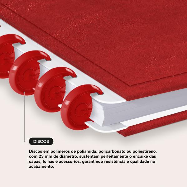 Iscool Disc Prime Personalizado Solid Touch 80 Fl. Couro Vermelho M