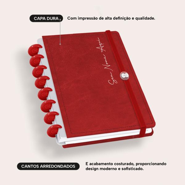 Iscool Disc Prime Personalizado Solid Touch 80 Fl. Couro Vermelho P