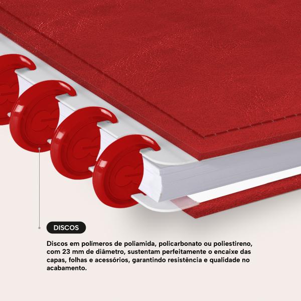 Iscool Disc Prime Personalizado Solid Touch 80 Fl. Couro Vermelho P