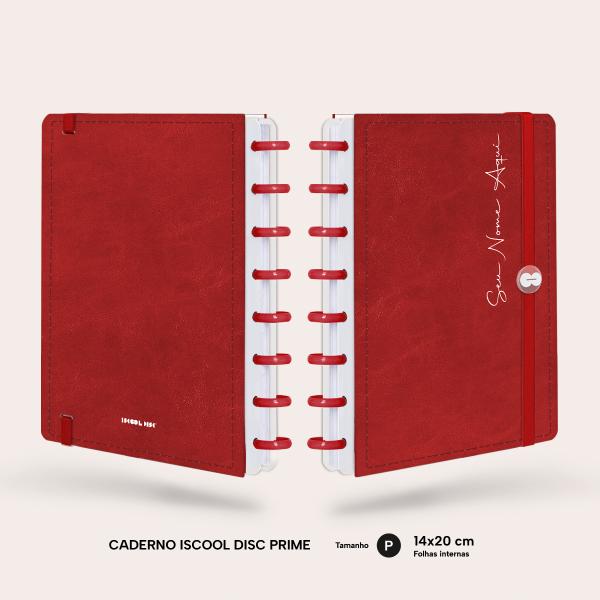 Iscool Disc Prime Personalizado Solid Touch 80 Fl. Couro Vermelho P