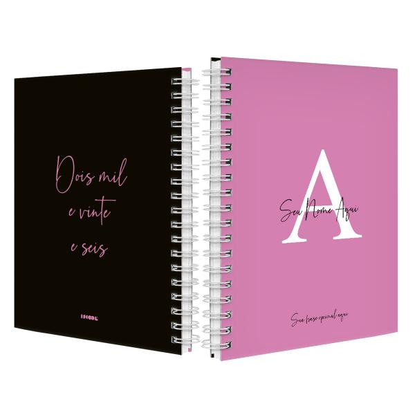 Agenda Planner Semanal Personalizada Moderna Letra Cores Rosa Primavera