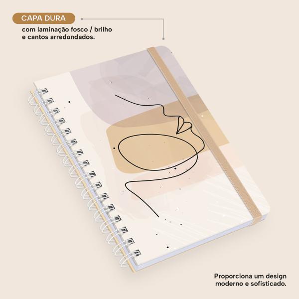 Caderno Premium Face Linear Pautado Bege 15x21cm 80 fls
