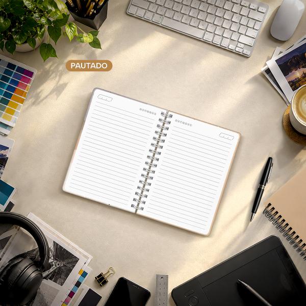 Caderno Premium Face Linear Pautado Bege 15x21cm 80 fls