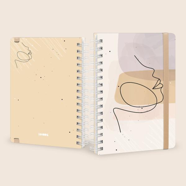 Caderno Premium Face Linear Pautado Bege 15x21cm 80 fls
