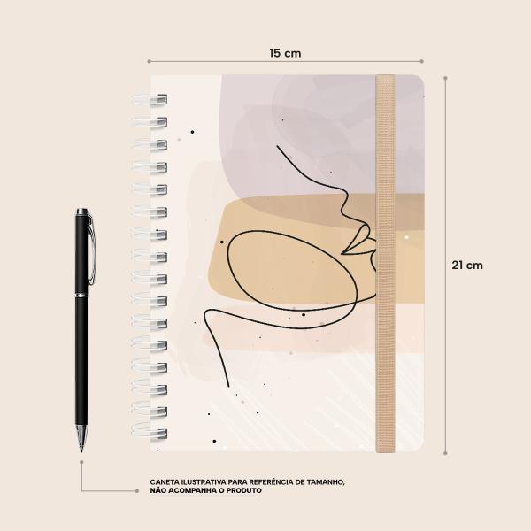 Caderno Premium Face Linear Pautado Bege 15x21cm 80 fls