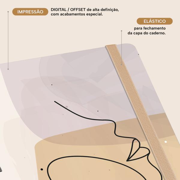 Caderno Premium Face Linear Pautado Bege 15x21cm 80 fls