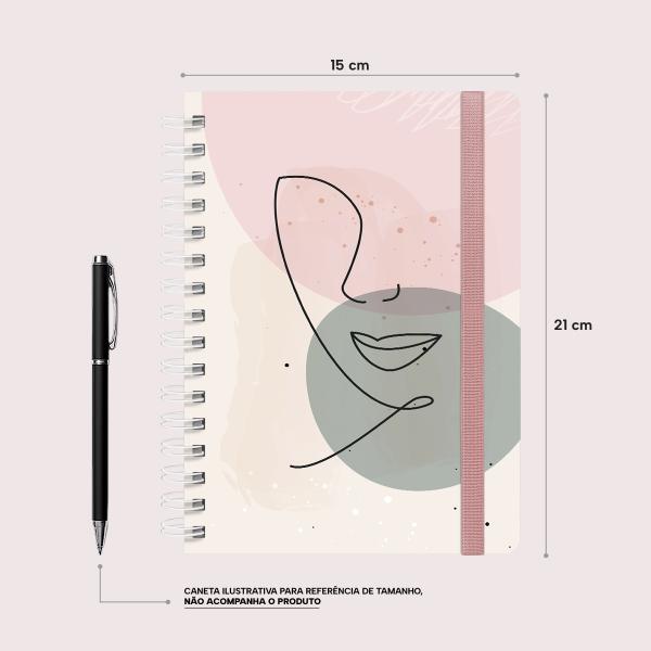 Caderno Premium Face Linear Pautado Rosa 15x21cm 80 fls