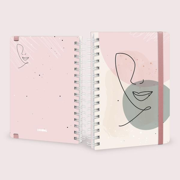 Caderno Premium Face Linear Pautado Rosa 15x21cm 80 fls
