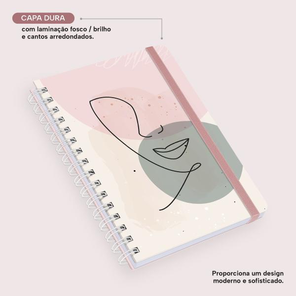 Caderno Premium Face Linear Pautado Rosa 15x21cm 80 fls