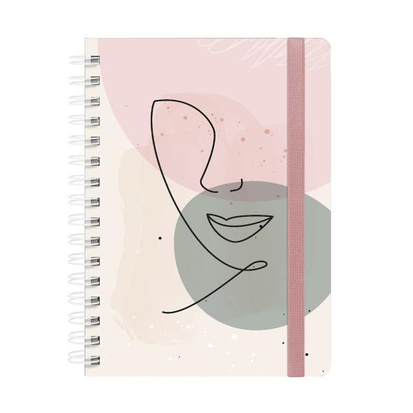 Caderno Premium Face Linear Pautado Rosa 15x21cm 80 fls