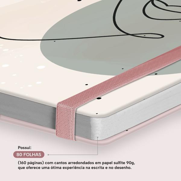 Caderno Premium Face Linear Pautado Rosa 15x21cm 80 fls