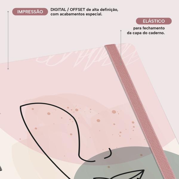 Caderno Premium Face Linear Pautado Rosa 15x21cm 80 fls