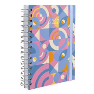Agenda Plus Bauhaus Azul e Rosa