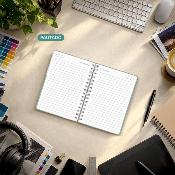 Caderno Premium Face Linear Pautado Verde 15x21cm 80 fls