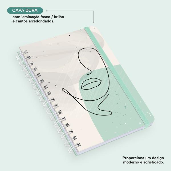 Caderno Premium Face Linear Pautado Verde 15x21cm 80 fls