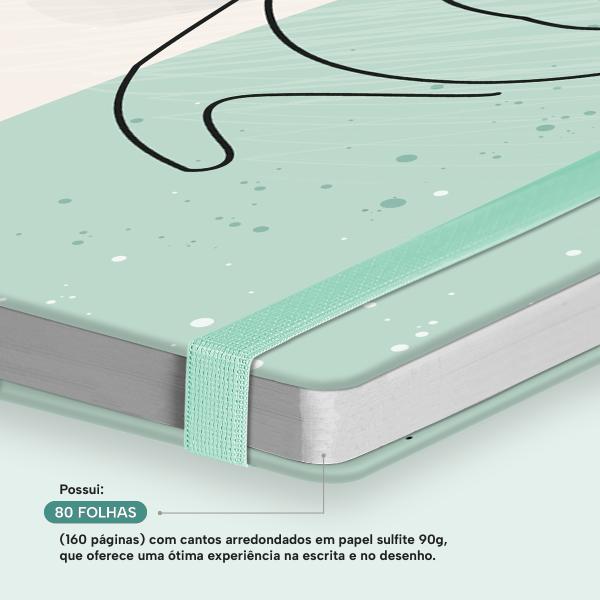Caderno Premium Face Linear Pautado Verde 15x21cm 80 fls