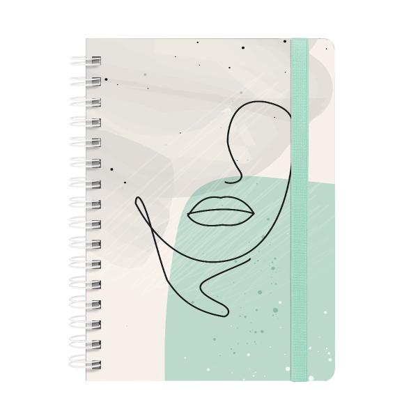Caderno Premium Face Linear Pautado Verde 15x21cm 80 fls