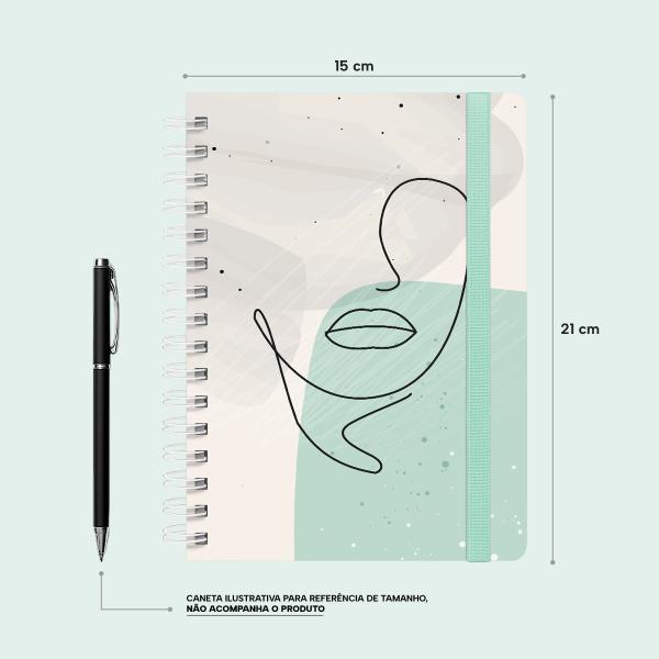 Caderno Premium Face Linear Pautado Verde 15x21cm 80 fls