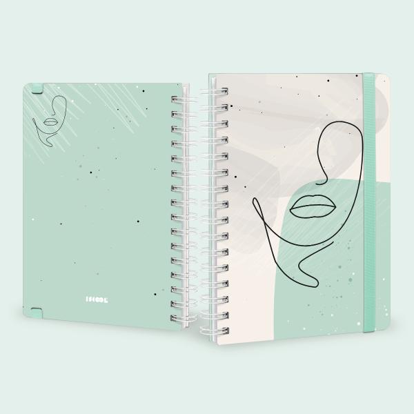 Caderno Premium Face Linear Pautado Verde 15x21cm 80 fls